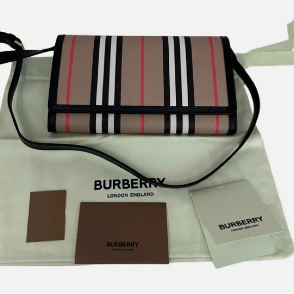 Burberry Hannah Icon Stripe Wallet Crossbody Bag. - Picture 3 of 7